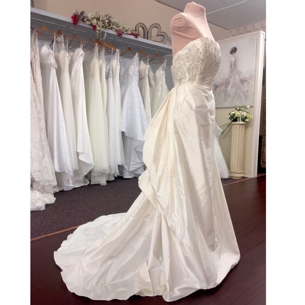 Runway Oscar De La Renta Bridal Sequin Wedding Dress Gown - Picture 2 of 8